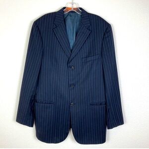 VALENTINO Made in Italy Blazer Sport Coat Men's Size 42 R Navy Pin Stripe Wool